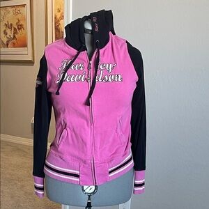 Harley-Davidson Women's Pink and Black Bomber Jacket